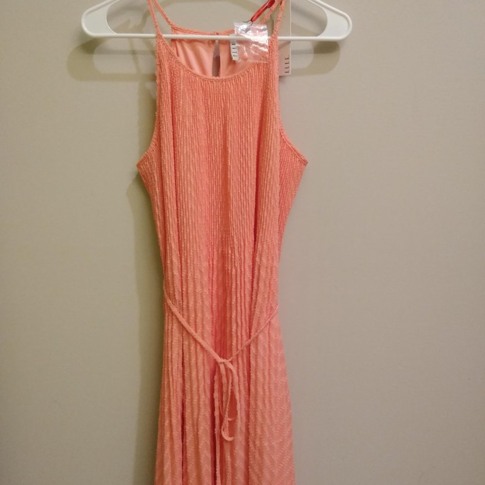 Small Apricot ELLE Sleeveless Dress - Tie Waist